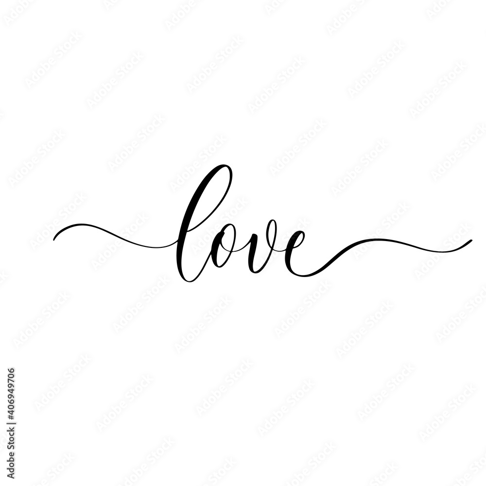 Love - hand drawn calligraphy inscription. Love - hand drawn calligraphy inscription.