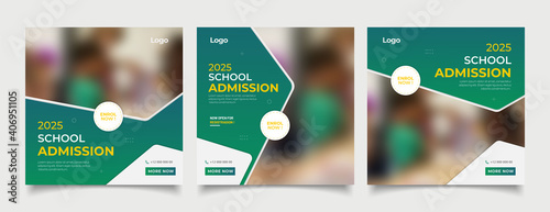 School education admission social media post and web banner template