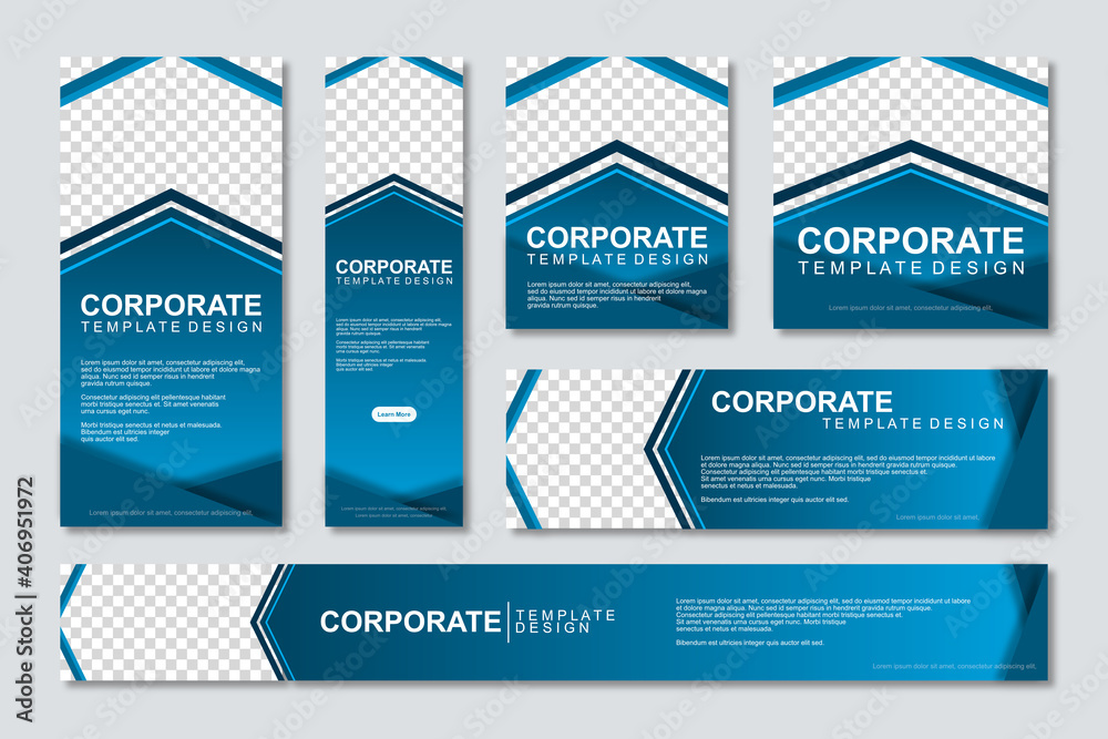 Set of modern web banners template design with a place for photos. Modern and minimalist concept user for web page, banner, background. Vector illustration Set of modern web banners template design with a place for photos. Modern and minimalist concept user for web page, banner, background. Vector illustration