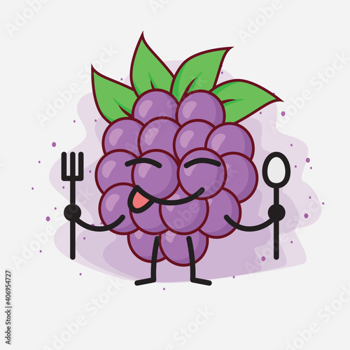 Boysenberry Cute Vector Character Illustration