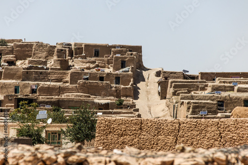 Daily refugee village life in Badghis, Afghanistan in the desert. photo