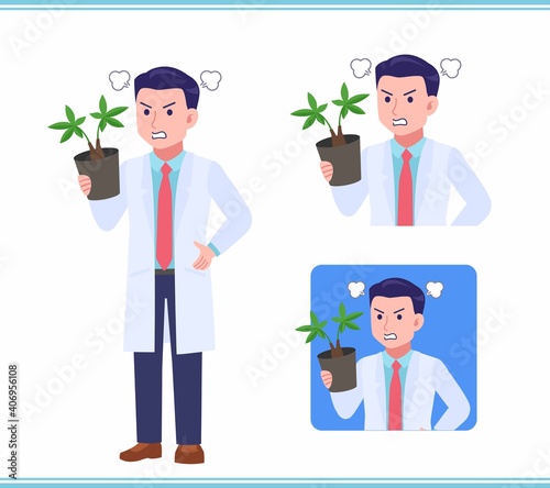 Young man in a lab coat
