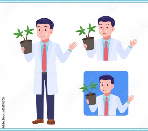 Young man in a lab coat