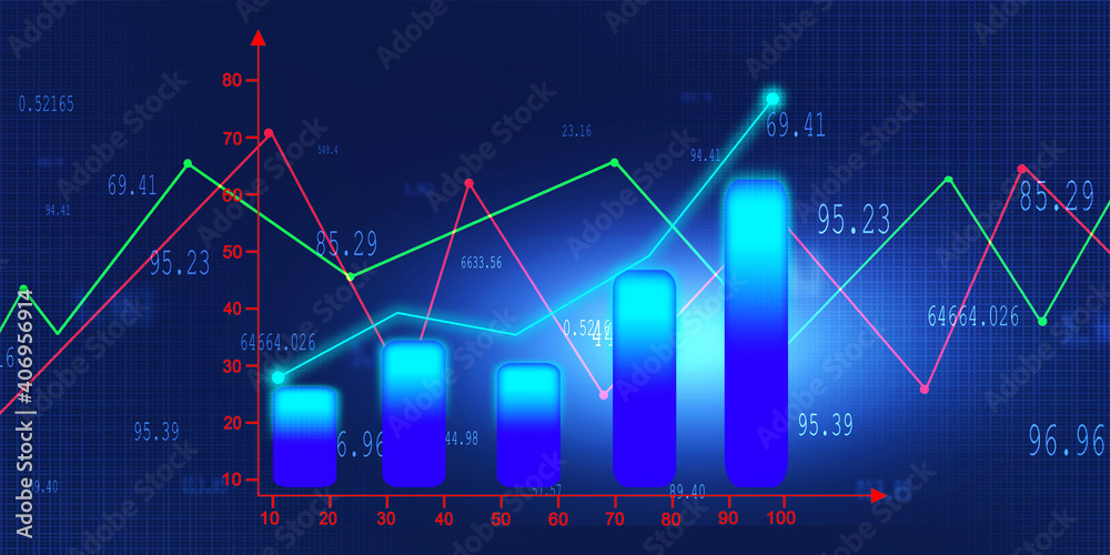 Obraz premium 2d rendering Stock market online business concept. business Graph 