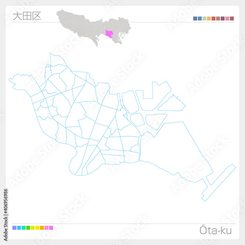 大田区・Ōta-ku・白地図（東京都）