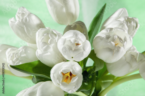 Bouquet of white tulips