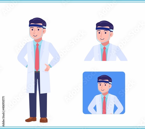 Young man in a lab coat