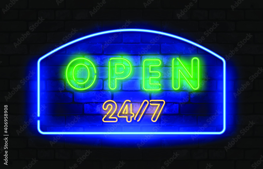 Neon rectangle lamp wall sign isolated on transparent background. Vector power glowing bulb banner, light line or neon frame for your design.