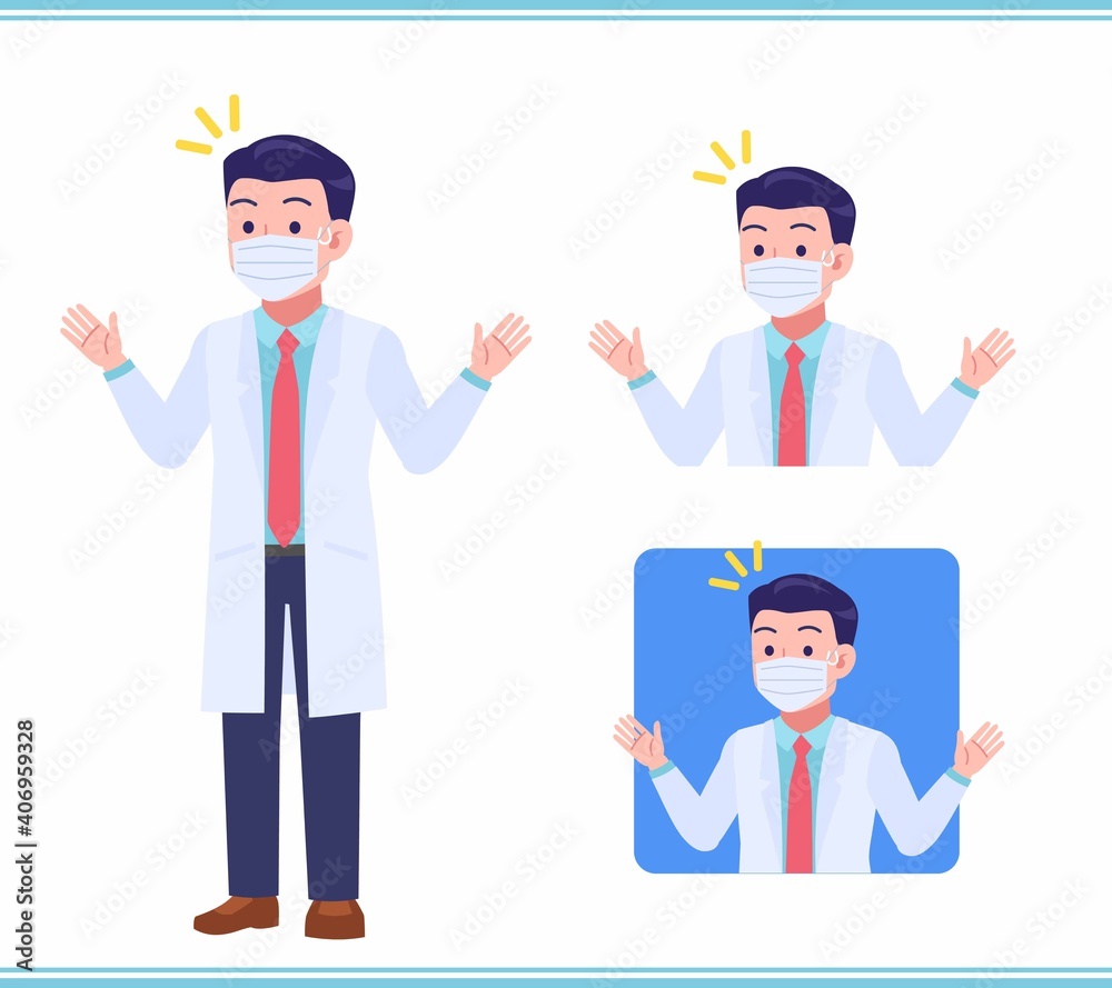 Young man in a lab coat Young man in a lab coat