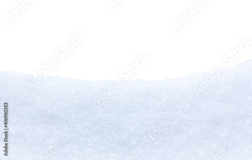 Natural snow isolated on white background