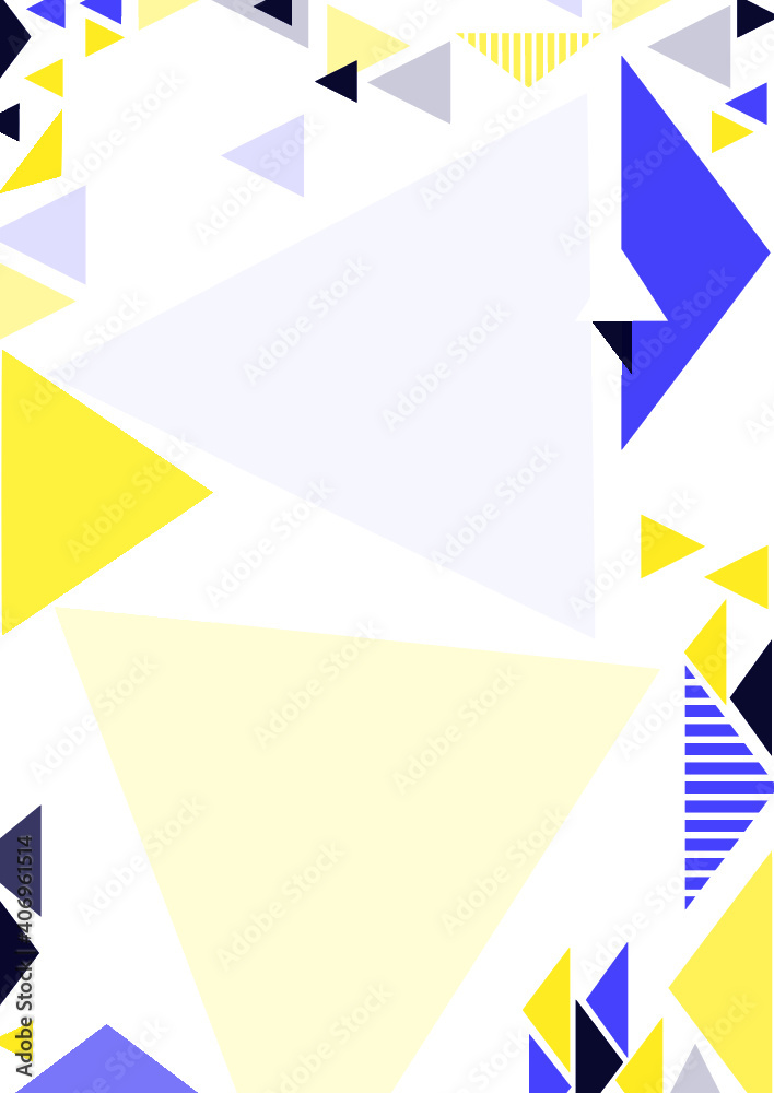 Triangles abstract creative banner design background. Blue and yellow vector with geometric shapes icons. Trendy vector design memphis style illustration Triangles abstract creative banner design background. Blue and yellow vector with geometric shapes icons. Trendy vector design memphis style illustration
