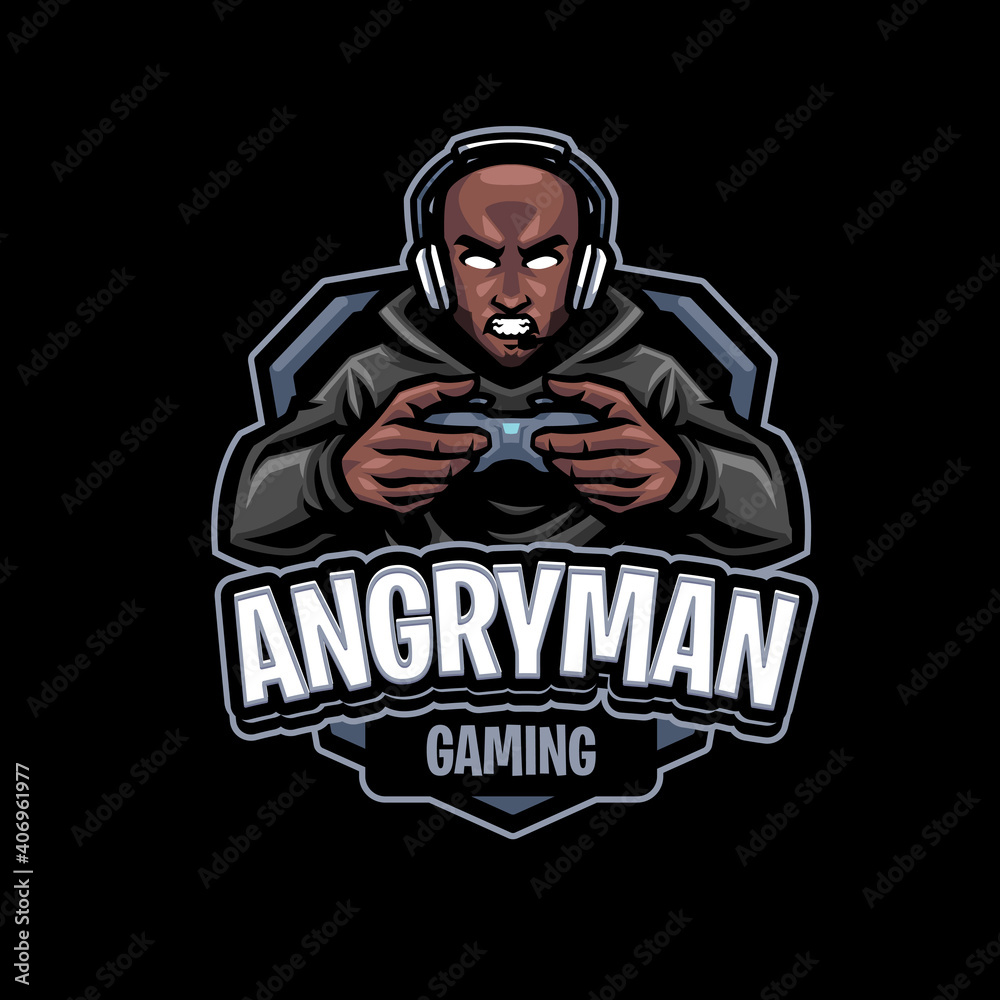 angry man Mascot Logo Template