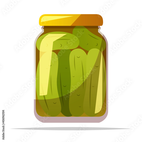 Jar of pickles vector isolated illustration