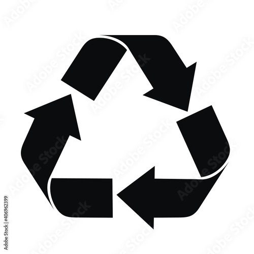 Recycle icon vector isolated on white background 