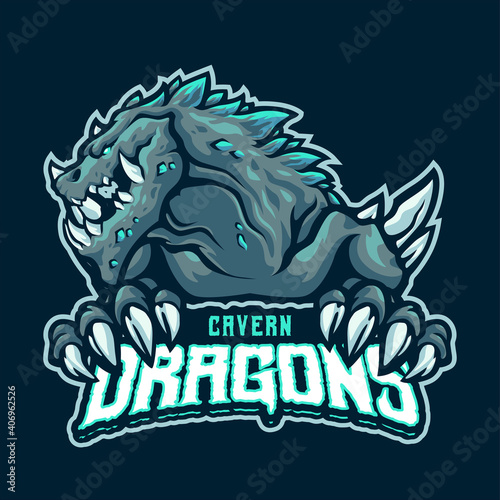 Cavern dragon Mascot Logo Template