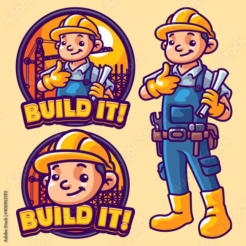 Build it Mascot Logo Template