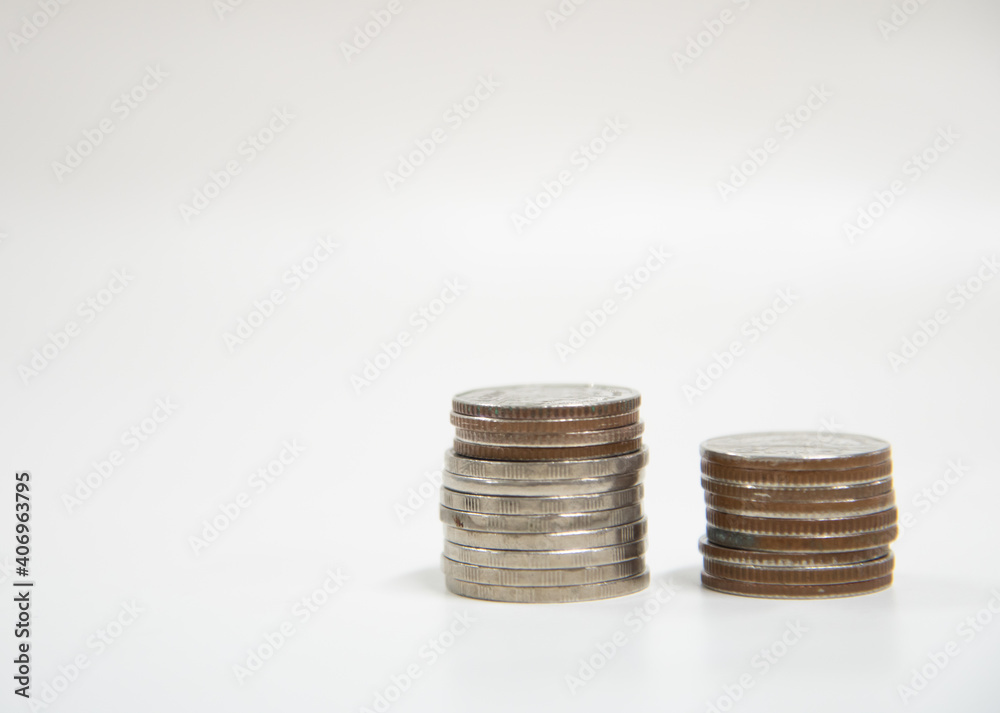 Blue pig and coins in saving money. Blue pig and coins in saving money.