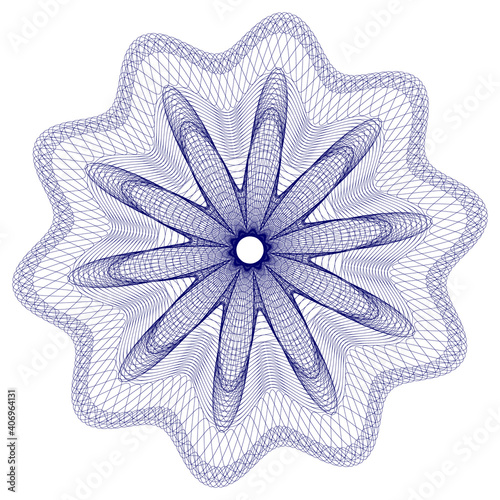 Colorful watermarks . Guilloche pattern (line elements) for money design, voucher, currency, gift certificate, coupon, banknote, diploma, check, note.