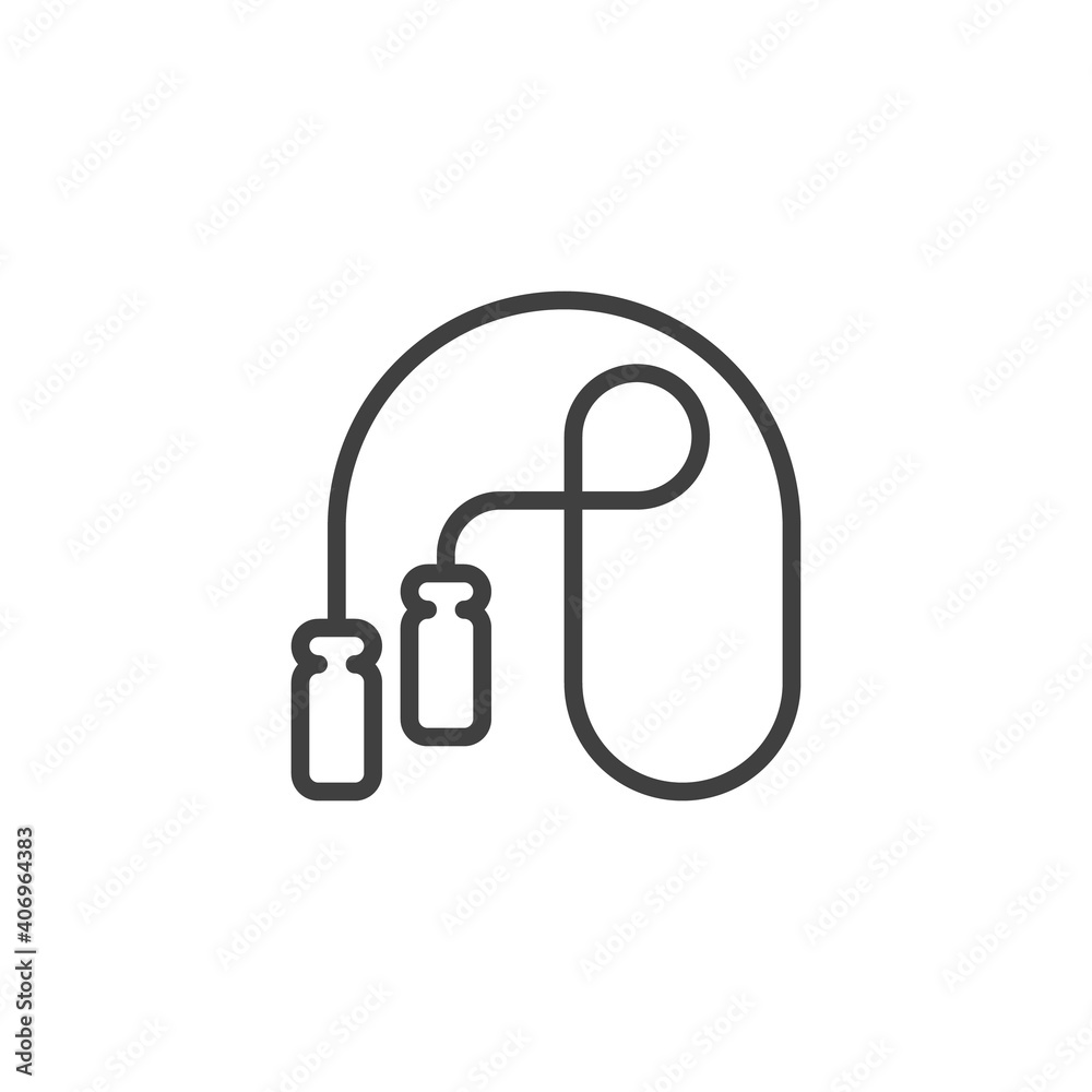 Skipping rope line icon. linear style sign for mobile concept and web design. Jumping rope outline vector icon. Symbol, logo illustration. Vector graphics Skipping rope line icon. linear style sign for mobile concept and web design. Jumping rope outline vector icon. Symbol, logo illustration. Vector graphics