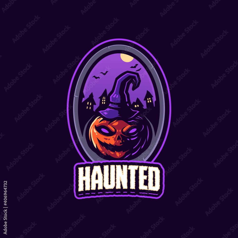 haunted Mascot logo template