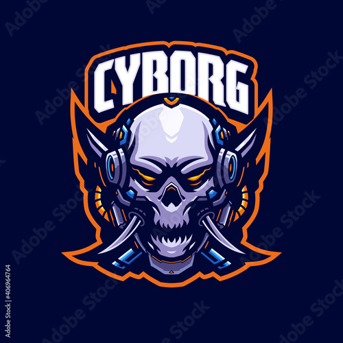 cyborg Mascot logo template