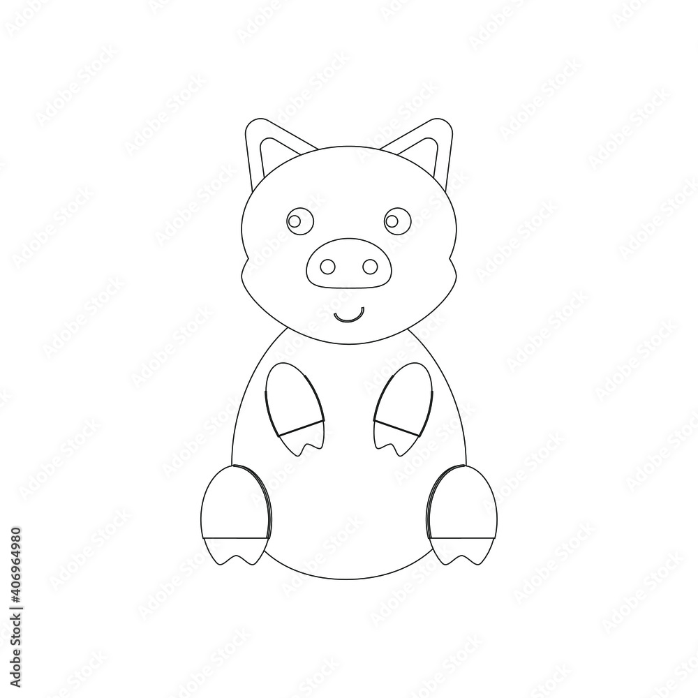 children's illustration of little pig on white background children's illustration of little pig on white background