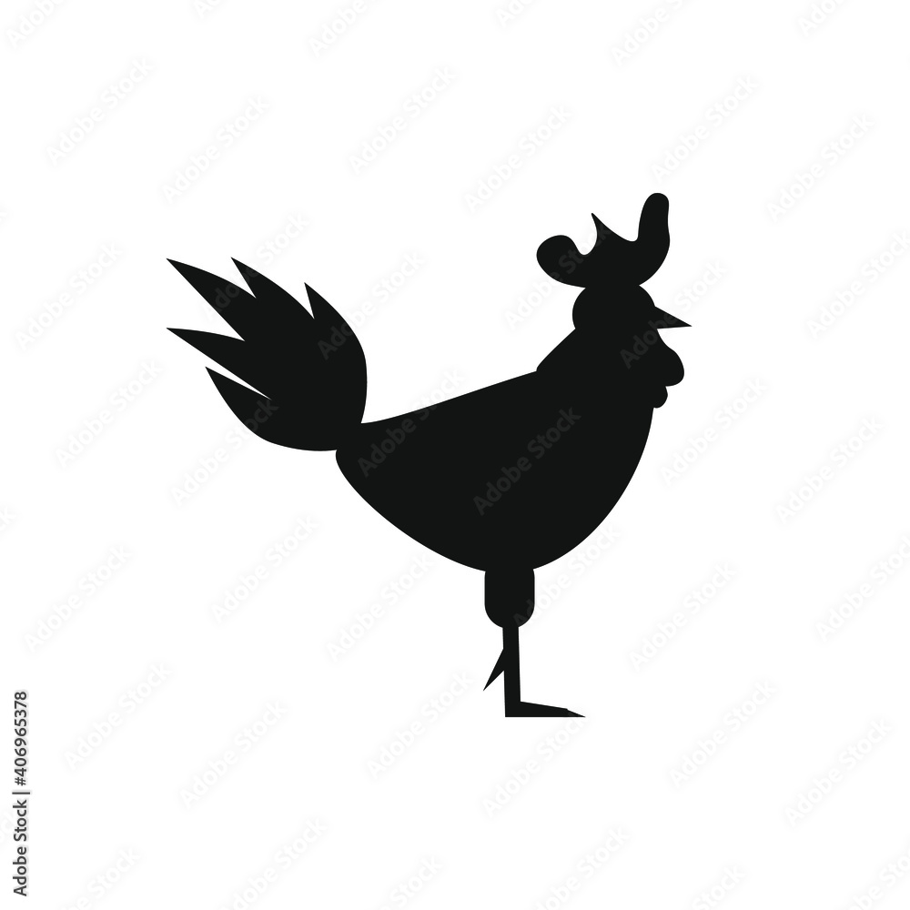 childish illustration of rooster on white background childish illustration of rooster on white background