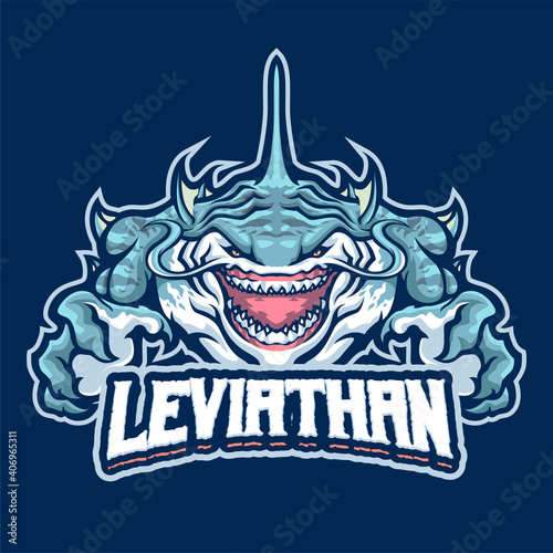 leviathan Mascot logo template
