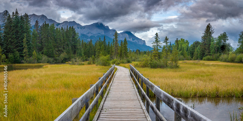 Boardwalk along the river through Canmore