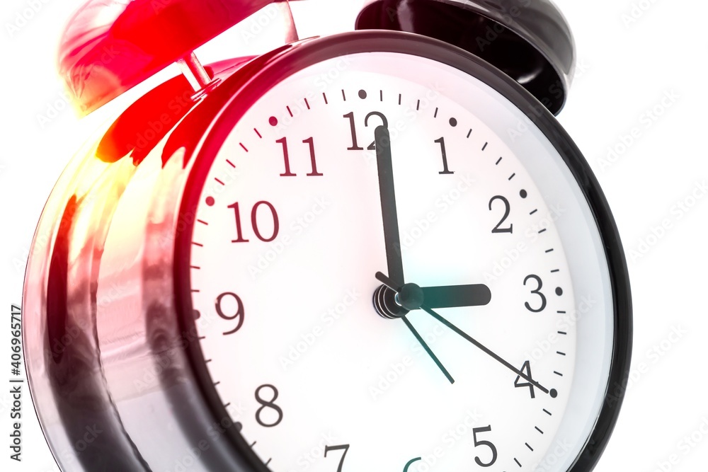 Alarm clock with double bell - winter and summer time concept Alarm clock with double bell - winter and summer time concept