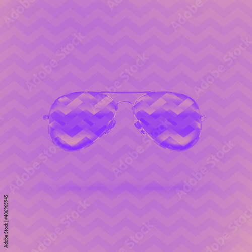 Sun glasses. Concept hot summer time, party, vivid vision. An abstract glitch background. Instagram format..