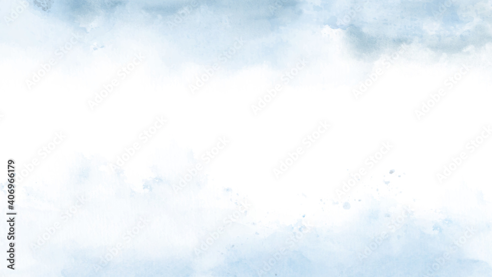 Sky fantasy pastel blue watercolor hand-painted for background