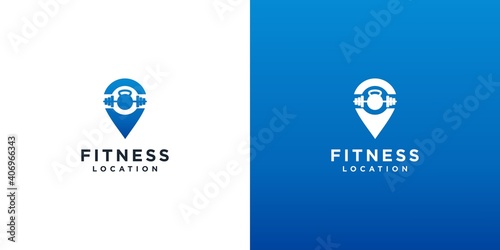 fitness location logo design vector