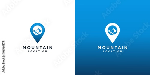 Mountain location logo design vector