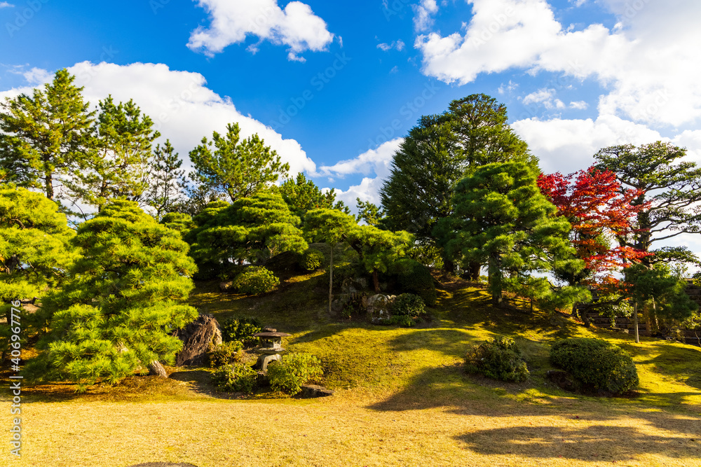 秋の日本庭園 京都 二条城