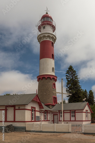 Historic lighthouse built in 1902 in the port city of Swakopmund, Namibia
