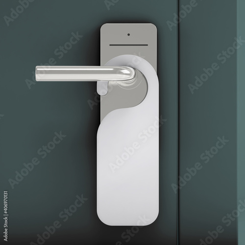 Do not disturb door hanger mockup at the door