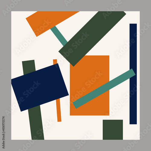 Abstract minimalistic background from rectangles. Vector illustration