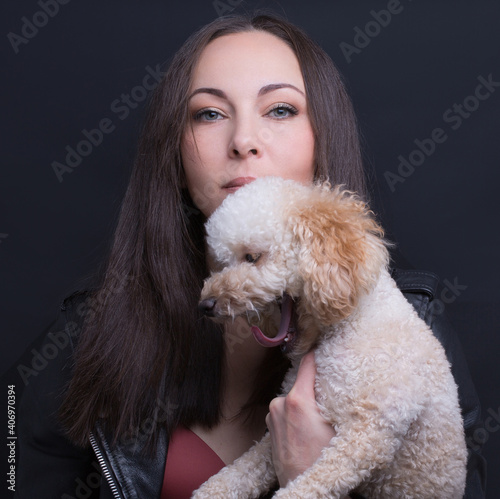 woman with a dog