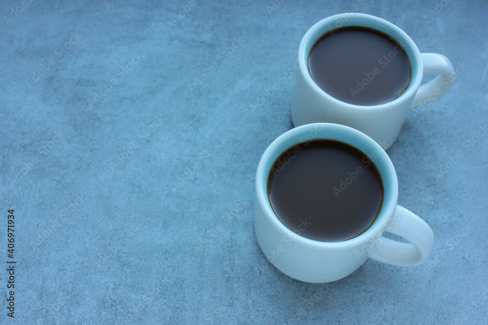 Cup of coffee on gray concrete background. Flat lay, copy space Cup of coffee on gray concrete background. Flat lay, copy space