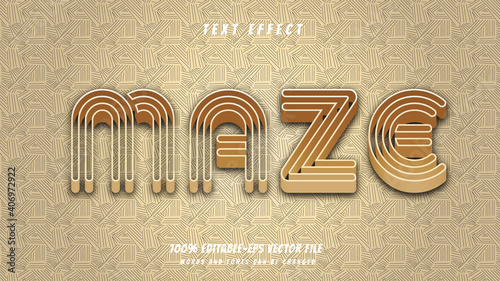 maze text effect design vector