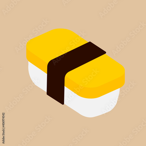 Flat vector icon of sushi Egg