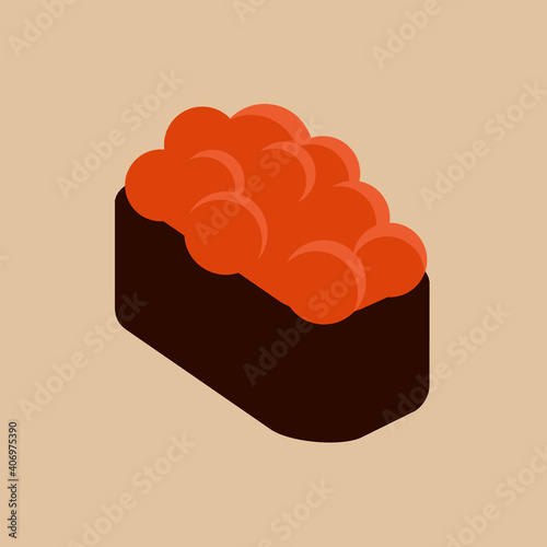 Flat vector icon of sushi Salmon roe
