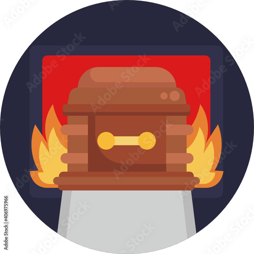 funeral icon. outline thin line icon. vector. illustration 