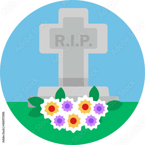 funeral icon. outline thin line icon. vector. illustration 