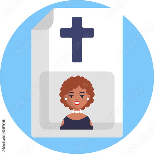 funeral icon. outline thin line icon. vector. illustration 