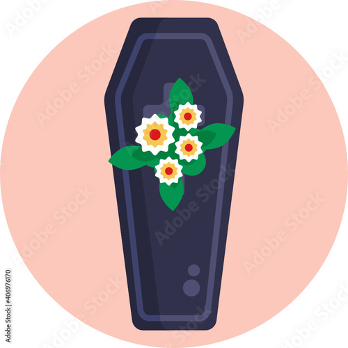 funeral icon. outline thin line icon. vector. illustration 
