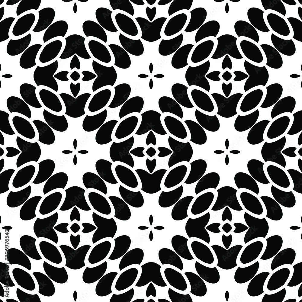 Black and white texture. Abstract seamless geometric pattern.