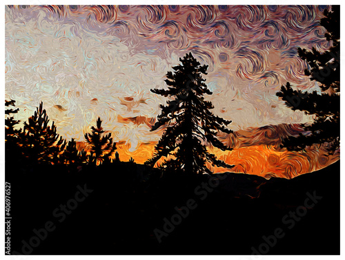 Sunset View on the Mountain
