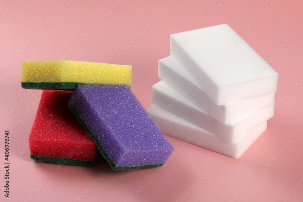 melamine and conventional sponges for kitchen and cleaning a house melamine and conventional sponges for kitchen and cleaning a house